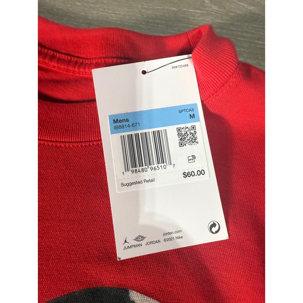 Jordan Mens TShirt Red Michael Jordan Graphic Print Air Jordan BRAND NEW Size M - Picture 8 of 11